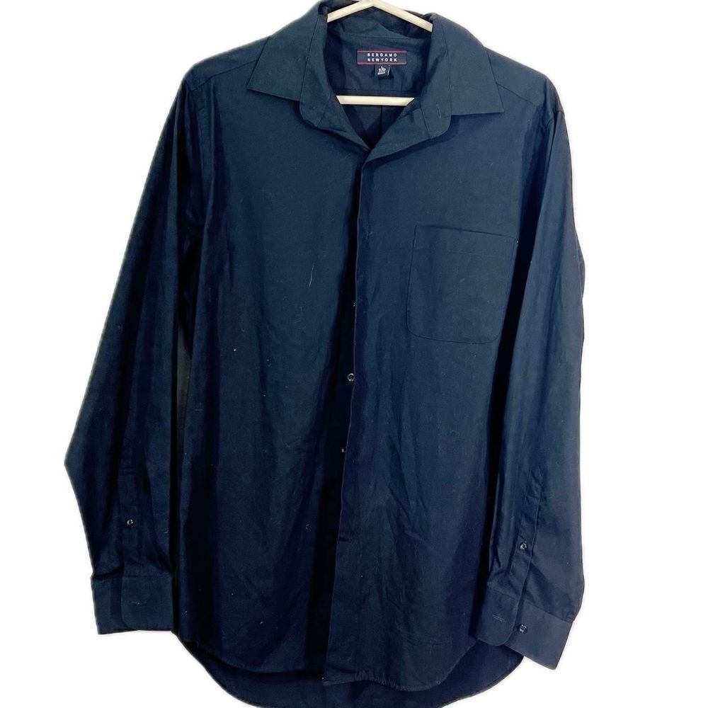 Bergamo New York, men’s large 16-16 1/2, long sleeve button, front dress shirt
